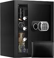 ToruKeep 4.2 Cuft Small Safe Box with Fireproof Waterproof Bag, Safes for Home Documents, Anti-Theft Safety Box With Digital Keypad, Smart Alert System, Spare Keys, Personal Safe for Cash Money