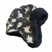 Dinosaur - Cat & Jack - Trapper Hat - Gray/Black - Boys OSFM Youth - New tags