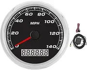 XTevu GPS Speedometer, Digital Odometer Gauge, LCD Speed Meter, 3.3in 140MPH Red Backlight IP67 Waterproof Universal Speedometer for Vehicle Marine Motorcycle