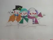 Snowmen and Snowlady Hand-painted Needlepoint Canvas