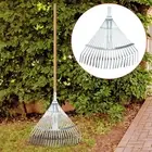 Garden Leaf Rake Multipurpose Folding Metal Rake for Shrub Flower Bed RV Camping
