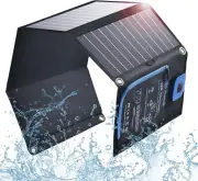 Solar Panels Charger with Digital Ammeter, Bigblue 28W Sunpower Camping Solar Au