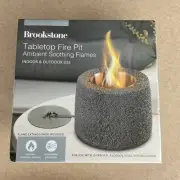 Brookstone Tabletop Fire Pit Indoor & Outdoor Ambient Soothing Flames