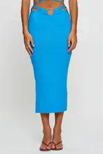 Blue Maxi Skirt Side Split - Size 10, Women's Maxi Side Split
