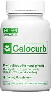 Calocurb Calorie Control Supplement, 6X Natural GLP-1 Activator, 90 Count (1 Month Average Supply), Plant Based Dietary Supplement, Patented Formula, Manages Appetite, Hunger & Cravings