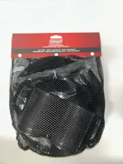 NEW Coleman 2 Person Dinner Set Mesh Bag Black Plastic Plates Mugs Bowls Travel