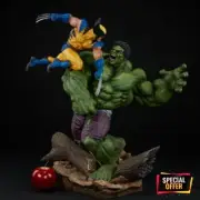 Hulk vs Wolverine Statue 1:6 Marvel Avengers 14" PVC Combat Maquette Collectible