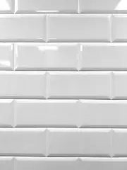 White 4x10 Beveled Shiny Ceramic Subway Tile Backsplash Wall Kitchen(PACK OF 18)
