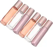 Gogogmee 6Pcs Refillable Glass Roller Bottles Essential Oil Container for Home Travel Portable Perfume Dispenser Roller Bottle for DIY Perfume