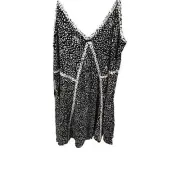 Hurley Slip dress sleep top adjustable straps black/cream rayon L