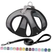 Step in Dog Harness and Leash Set - Spring No M(Chest: 16 - 18") Black-Grey