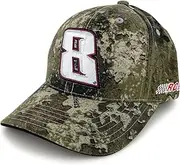 Checkered Flag Sports Kyle Busch 2025 Camo Big Number #8 Hat, Green and Grey Camouflage, One Size