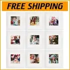 Premium 6x6 White Frames - Set of 9 Solid Wood with Real Glass for Home Decor