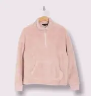 sanctuary brushed knit zip up jacket XXL Size 14 Light Blush Kangaroo Pockets