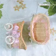 2 Rattan Retro Bicycle basket Flower vase Furnishing Articles Craft Home Wicker