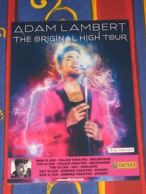 Adam Lambert - 2016 Australian Tour - Original High Tour Promo Poster.