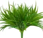 6Pcs Artificial Grass Fake Plants 17.3In 16 Leaves Outdoor Fake Grass UV Resista