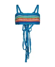 Alanui Over The Rainbow Sleeveless Knitted Top M Blue