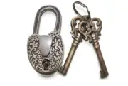 Oval engraved PADLOCK 3" hand made old stye solid brass 2 keys lock bridge
