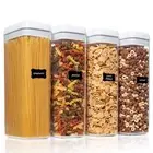 Airtight Food Storage Containers, 4 Pieces Large BPA Free Plastic Spaghetti C...