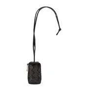 Intrecciato leather key case One size Black