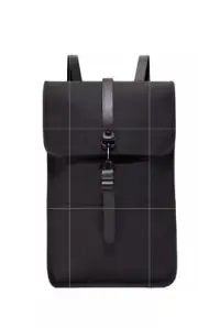 Rains Black Unisex Waterproof Back pack