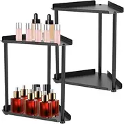 ZLHETWT Cosmetic Storage Rack Metal Bathroom Counter Organizer, Countertop Counter Organizer Double Layer Makeup Large Capacity Storage for Home Bathroom