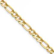 14K Yellow Gold 30 Inch 4.5mm Concave Open Figaro With Lobster Clasp Chain
