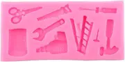 Silicone Cake Fondant Mold Topper Hammer Spanner Tools DIY Baking Pink for Baking Lovers