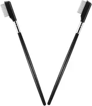 Ipetboom 2pcs Stainless Steel Eyelash Brush Tool with Teeth Durable Lash Separator for Professional Home Use Gentle Lashes for Eyelash Extensions and Makeup Applications