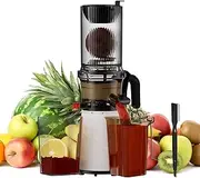Spector Cold Press Juicer, Slow Electric Juicer Machines with 200W Powerful Motor, 1.8L Large Capacity & 120mm Wide Chute, Fit Whole Fruit & Vegetable Juicing, BPA-Free, High Juice Yield, White