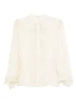 [ChloÉ] ChloÉ-Blusa Fluida In Georgette Di Seta E Pizzo-Donna 40 FR