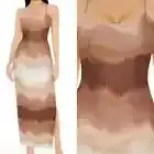 Forever 21 Brown Watercolor Gradient Lace Up Bodycon Maxi Dress XS