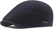 [Lifup] Men's Mesh Cap Breathable Summer Newsboy Hat Adjustable Flat Cap Ivy Gatsby Cabbie Driving Hat