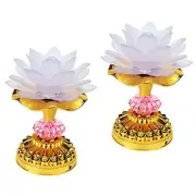 Pack of 2 LED Lotus Buddhist Lights Color-Changing Gradient Buddha Lotus Lamps