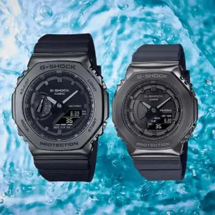 【CASIO 卡西歐】G-SHOCK 農家橡樹 八角雙顯 男女對錶 情侶對錶(GM-2100BB-1A+GM-S2100B-8A)