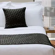 Regency Black (Also Known as Ink Blue) Bed Runner or Square Cushion by Jason