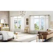 Sunbrella Lina Sheer Curtain 3-in-1 Single Curtain Panel, 50 x 96