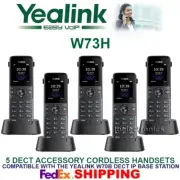 5 YEALINK W73H DECT ACCESSORY EXPANSION CORDLESS HANDSETS