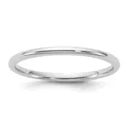 10K White Gold 10Kw 1.5mm Lightweight Comfort Fit Band Size 8