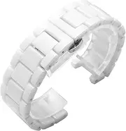 KEIOMI Black White Concave Ceramic Strap 20 * 11 18 * 10 16 * 9mm Watch Band Bracelet Fit for Gucci - GC Fit for G-uess Fit for Pasha Watch Accessories Watch Wristband(White,16-10mm)