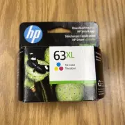 HP 63 XL Tri-Color Genuine Printer Ink Cartridge - Sealed - Expired 1/2024