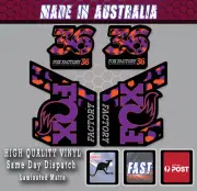 FOX Factory 36 style Fork Decals CAMO Stickers Purple/Orange Laminated