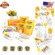 Premium Air Dry Clay Pottery Starter Kit with 28 Components for Creativity