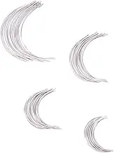 DOITOOL 200Pcs C Type Curved Weaving Needles Includes for Hand Sewing Durable Material for Crafting Repair and Wig Making