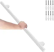 Industrial Stair Handrail Complete Set White Staircase Banister Hand Rail Non-Slip Stair Railing with Metal Bracket for Indoor Outdoor(13.1ft/400cm)