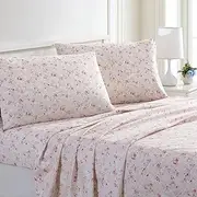 Modern Threads Printed 4-Piece Extra Soft Bedding Sheets & Pillowcase Set, Deep Pocket up to 16 inch Mattress Kashmir Rose King