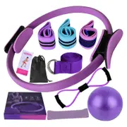 Pilates Kit Pilates Essential Kit for Women Pilates Rings Ball Set Resistance Bands More for Home Workouts Purple