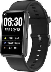Fitness Tracker No Bluetooth No APP/Phone Required 2022 Ver., Cloudpoem Fitness Watch for Men Women Parents Kids Pedometer Watch with Sleep Tracker Steps Counter Alarm Clocks IP68 Waterproof (Black)