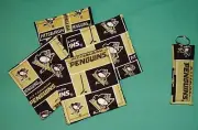 *NEW Handmade COASTERS SET of 4 and/or KEYCHAIN PITTSBURGH PENGUINS Hockey